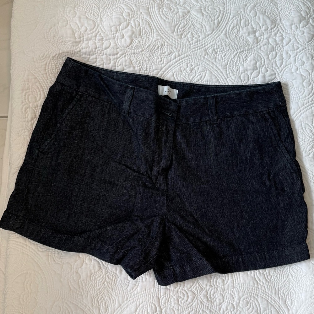 LOFT Dark Denim Shorts Classic Style